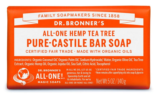 Dr. Bronner's All-one Tea Tree Pure Castile Bar Soap 140g