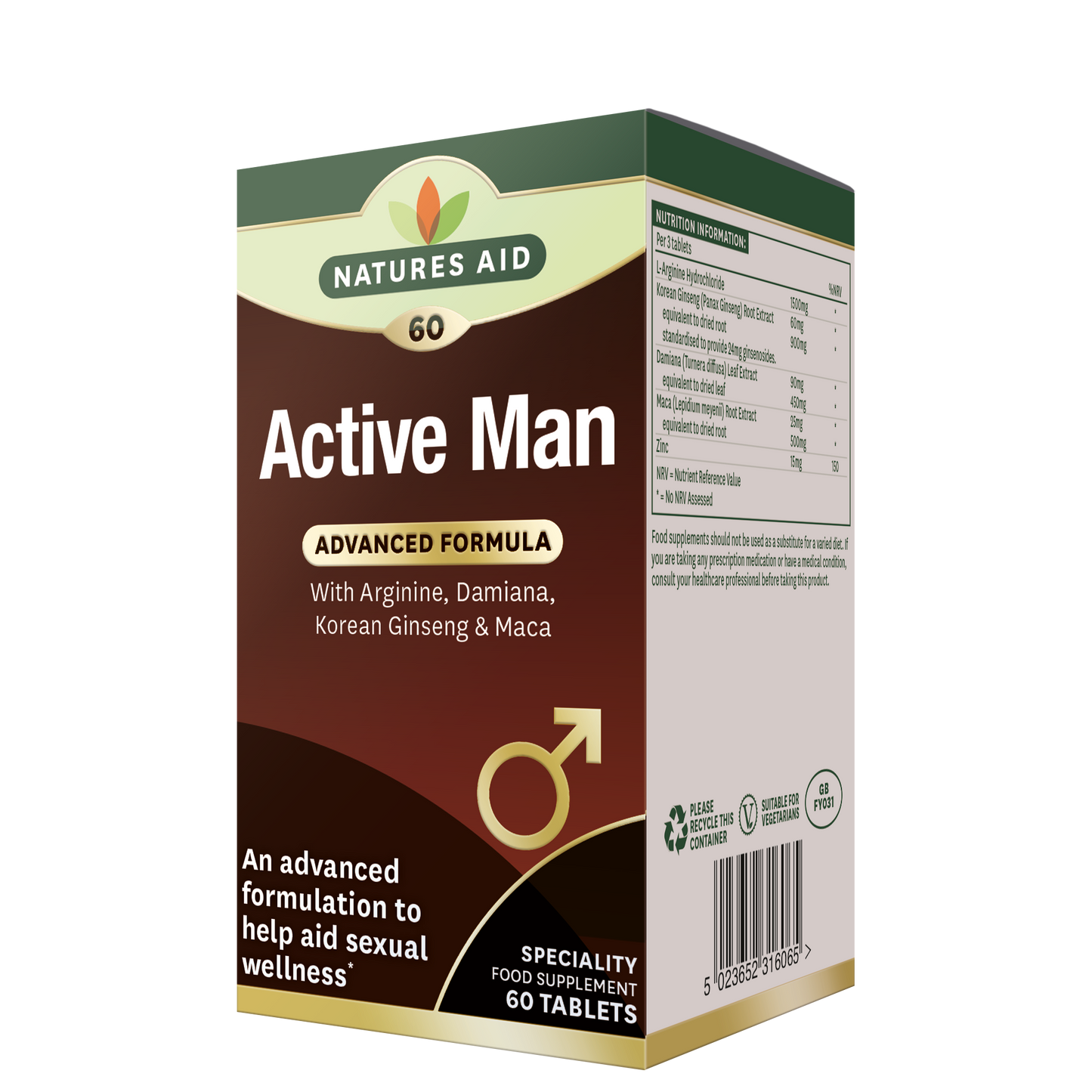 Natures Aid - Active Man - 60 Tabs