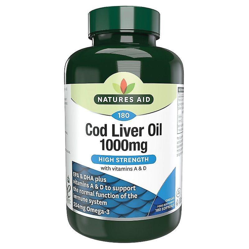 Natures Aid - Cod Liver Oil 1000mg with Vitamins A & D - 180 capsules