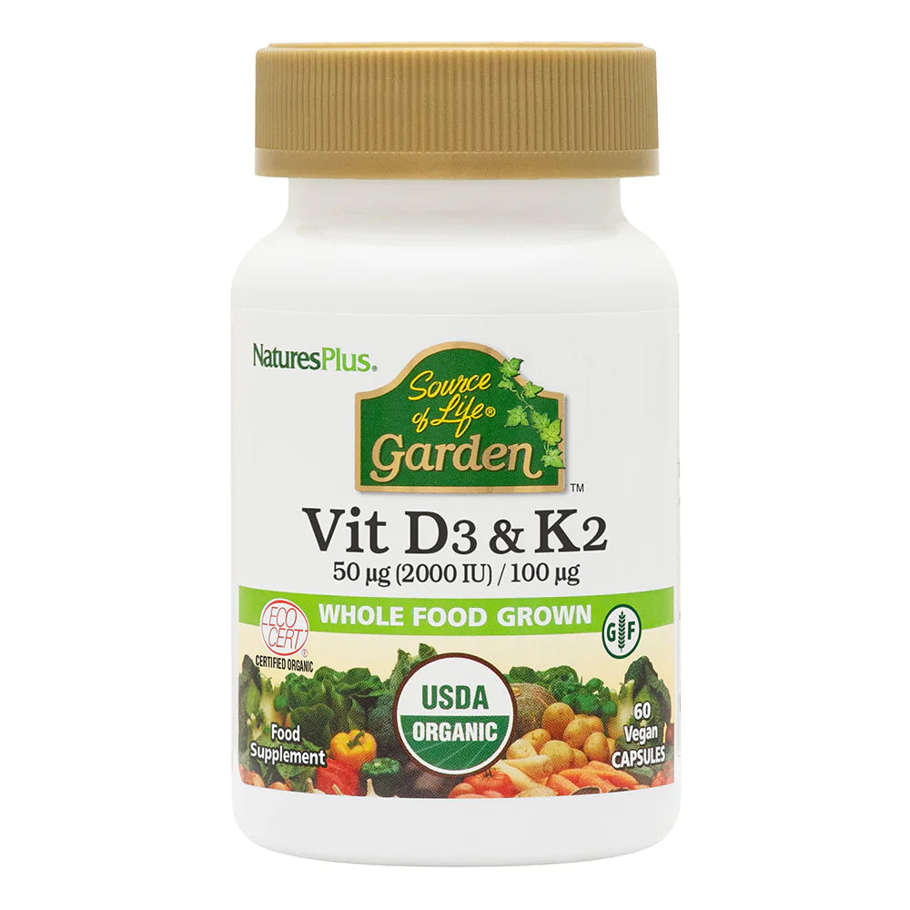 NaturesPlus Source of Life Garden - Vitamin D3 & Vitamin K2 Capsules