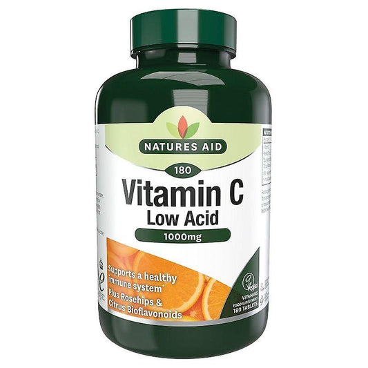 Natures Aid Low Acid Vitamin C 1000mg 180 Tablets