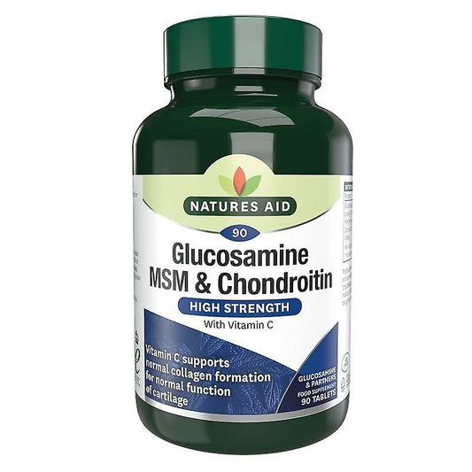 Natures Aid - Glucosamine, MSM  & Chondroitin - 90 Tablets
