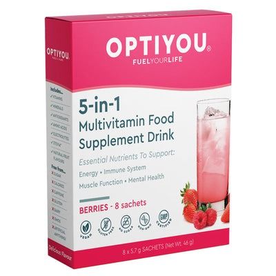 Optiyou - 5-in-1 Multivitamin Drink - 8 Berry Sachets