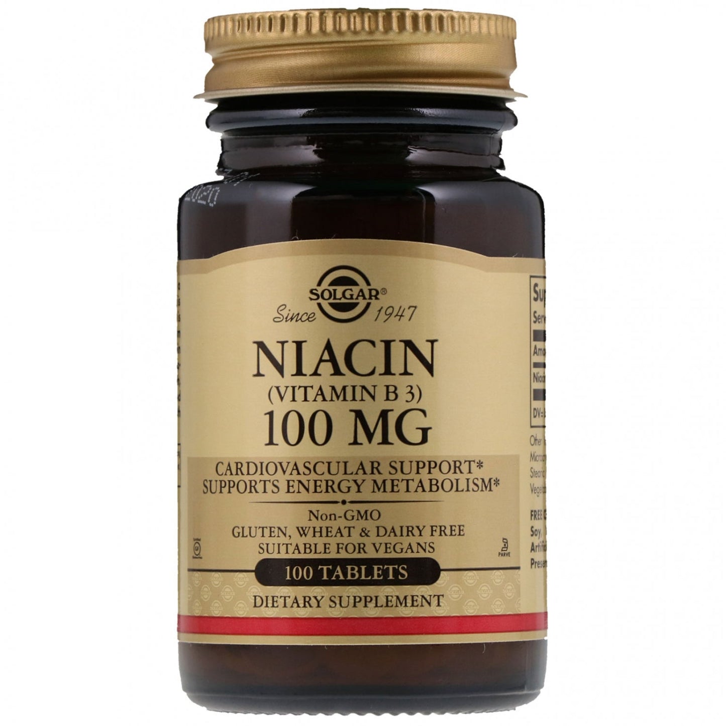 Solgar - No-Flush Niacin (vitamin B3)  100mg Tablets
