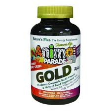 NaturesPlus Animal Parade Gold Chewable Multi-Vitamin & Mineral- 60's Assorted Flavours